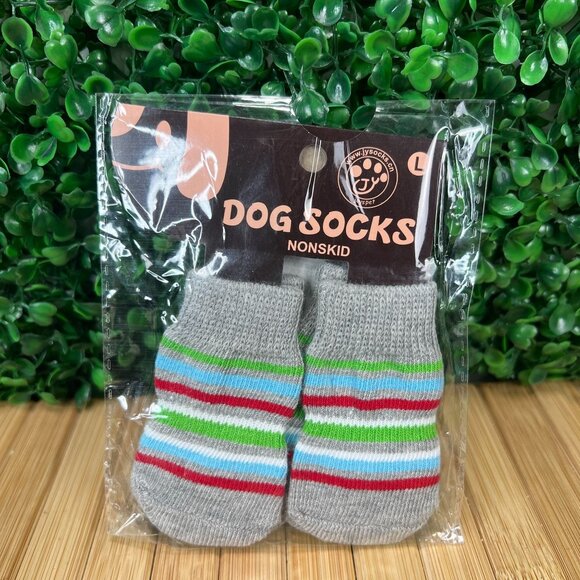 NWT Joyspet 5 Set of 4 pc Dog Socks Sz Large Nonskid Prevent Feet Burn - Picture 4 of 8